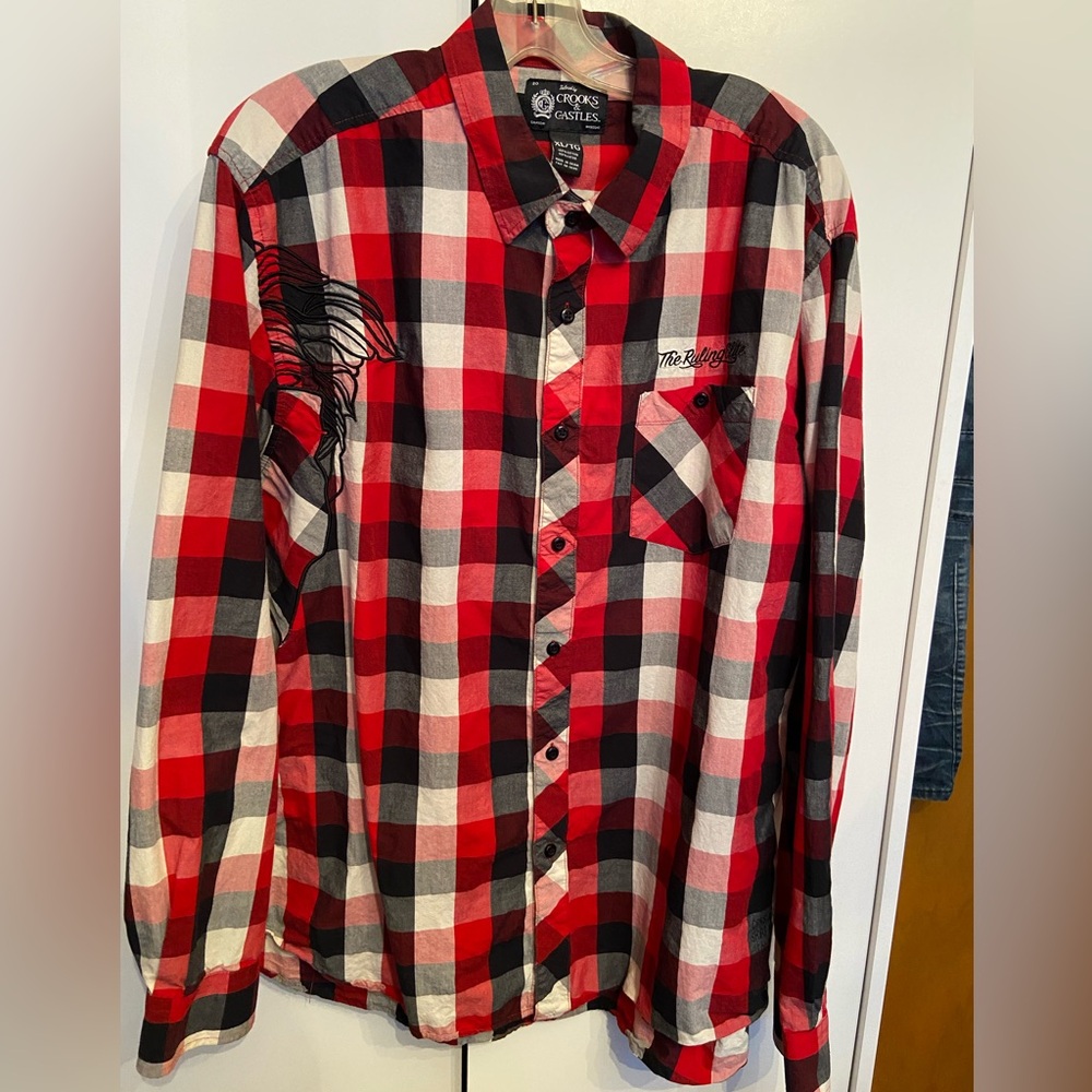 Red and Black Checkered Men's Shirt